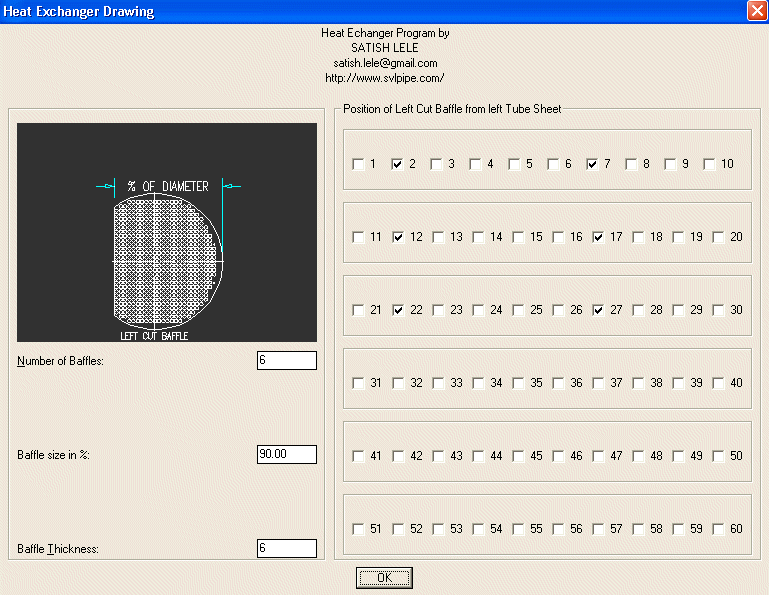 Number and Locations of Baffles