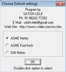 Select Default Settings