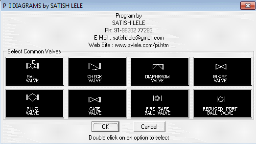 Dialog Box to insert Common valves