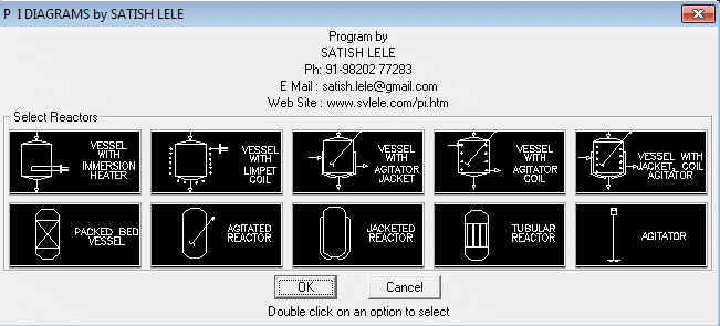 Dialog Box to insert Reactors