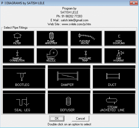 Dialog Box to insert Pipe Fittings