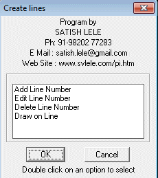 Dialog Box to Create Line