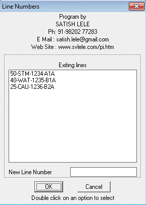 Dialog Box to Create Line Numbers