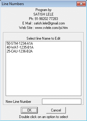 Dialog Box to Edit Line Numbers